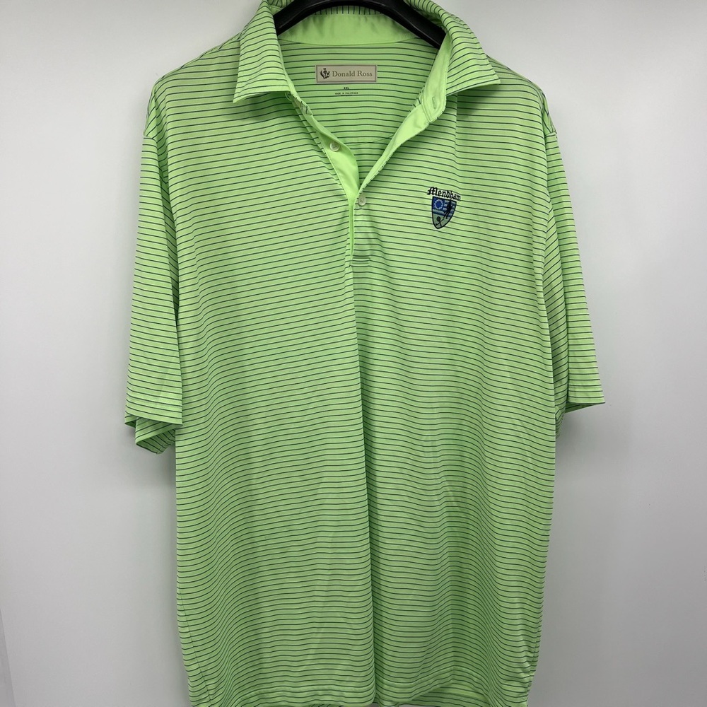 Donald Ross Sz XXL Green Striped Mendham Golf & Tennis Club Shirt‎